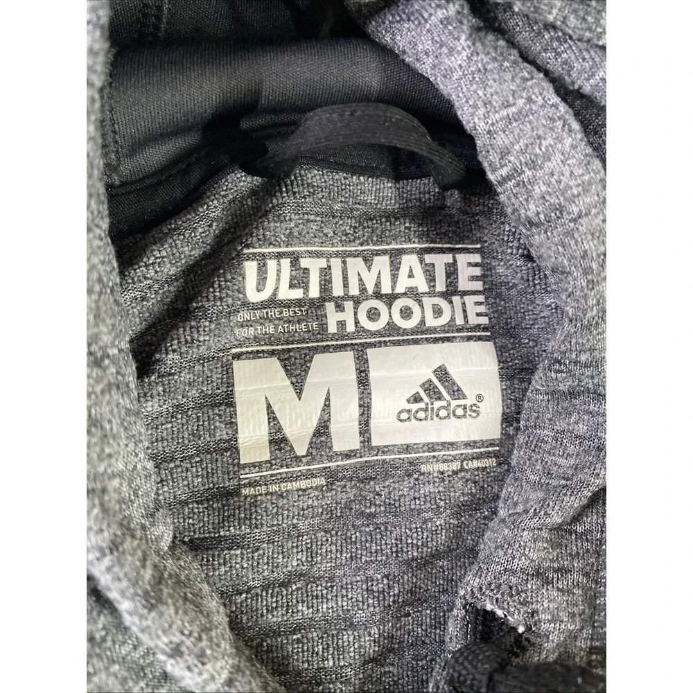 Adidas Ultimate Hoodie Mens Medium Grey Climawarm‎ Athletic Training Pullover